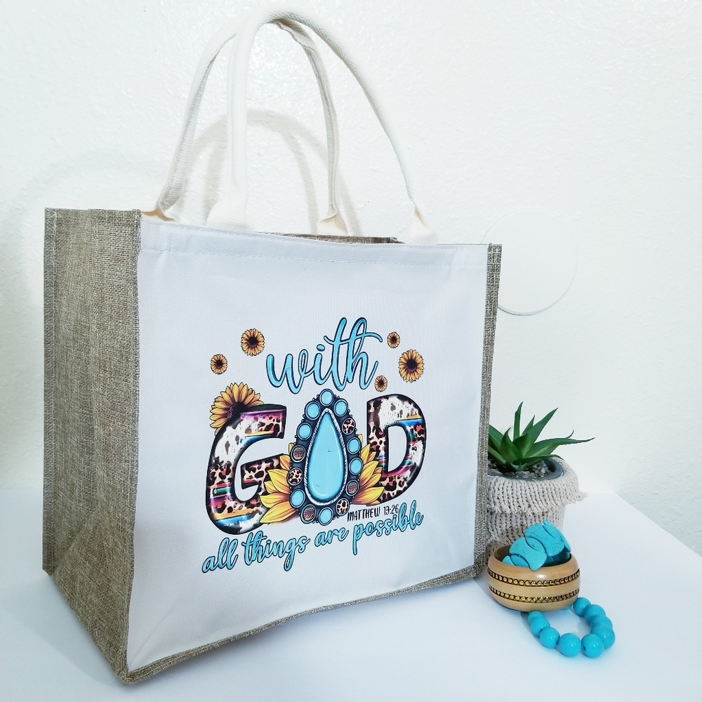 Cute Multi Use Tote bag, Religious print